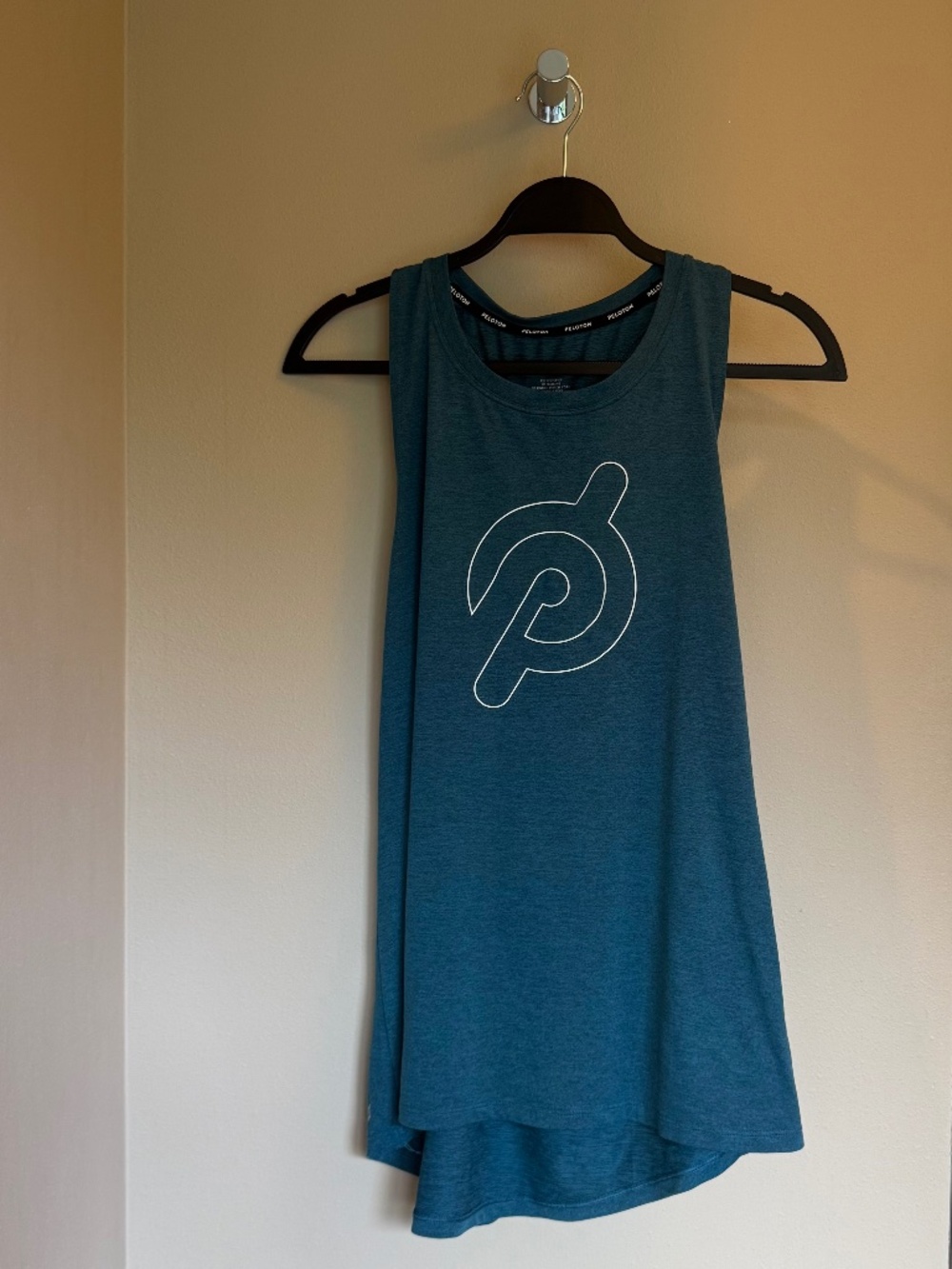 Peloton "Ride Sweat & Love" Twist-Back Tank Top, Teal, Size L